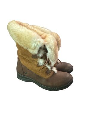 Born Women's Size 6 Shearling-Lined Winter Ankle Boots - Tan/Brown Mountain Shoe